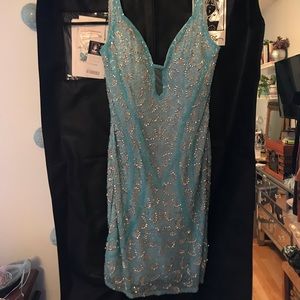 Blue beaded Homecoming dress